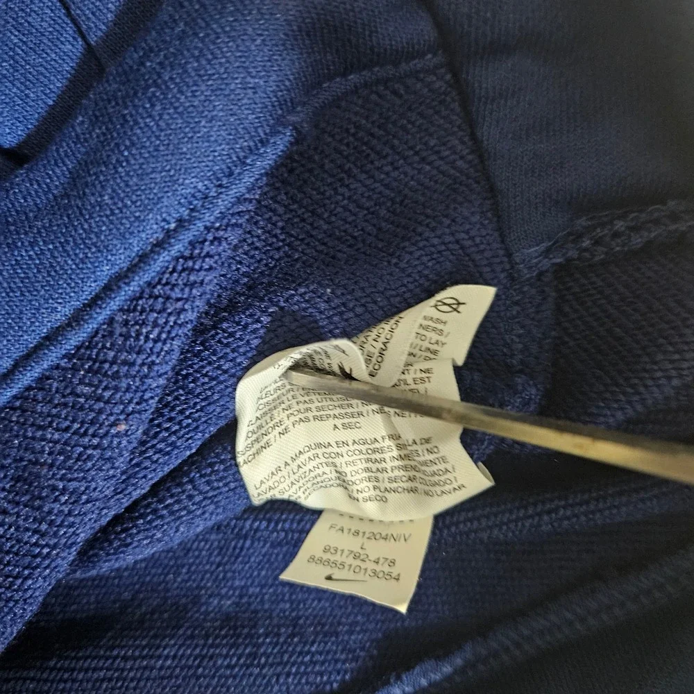 Nike Dri-FIT Mens Full Zip Hoodie Blue Black Colorblock Jacket L 931792 478
